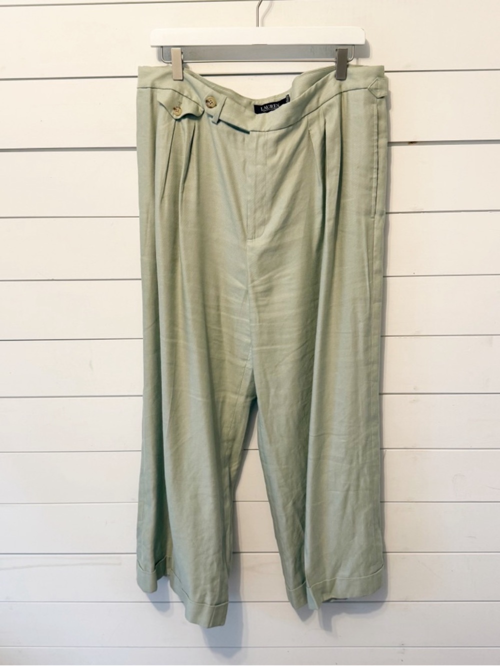 Lauren Ralph Lauren | Women’s wide-leg pleated Linen Blend trousers size 16